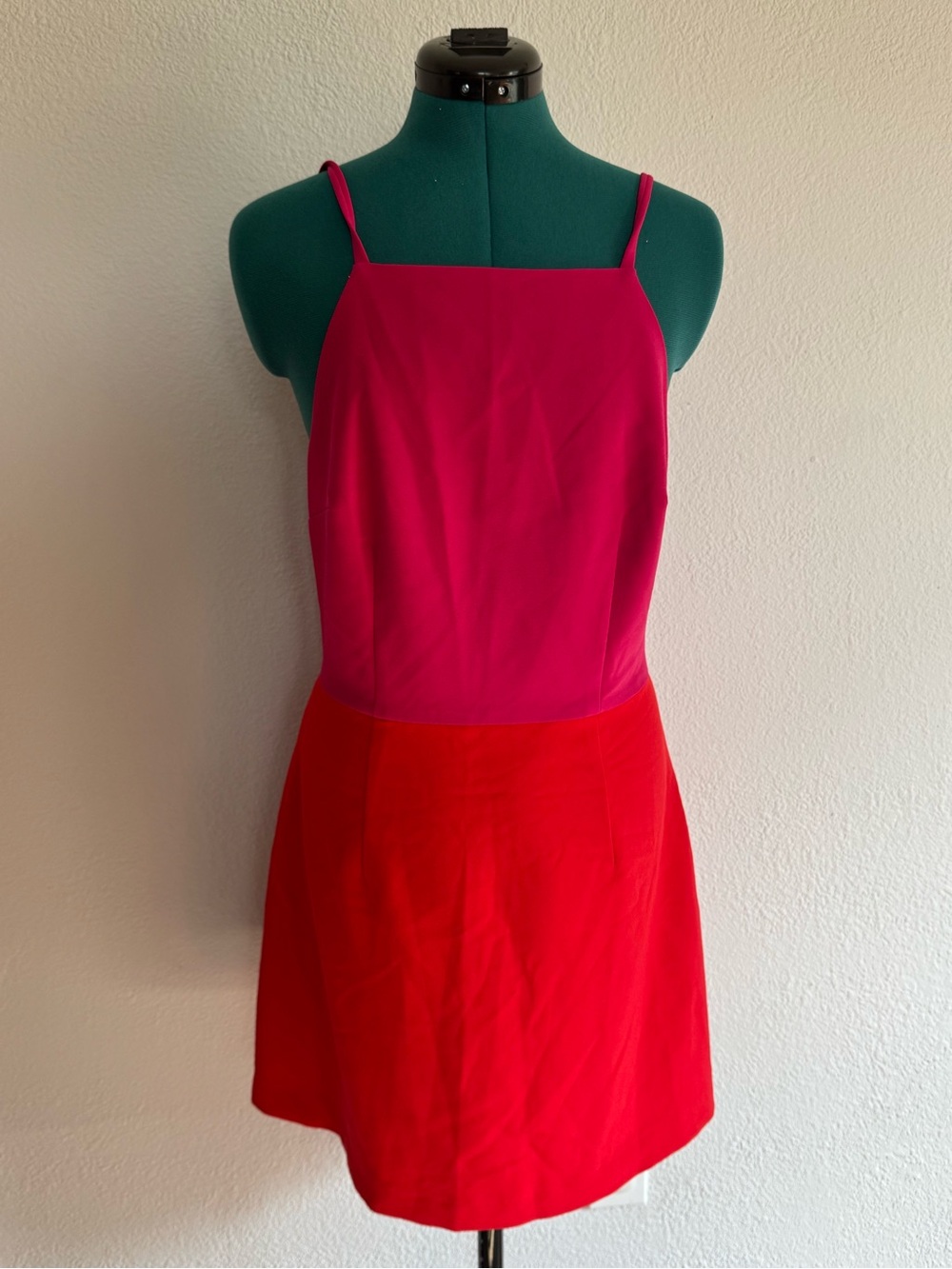 French Connection Pink and Red Spaghetti-Strap Mini Dress